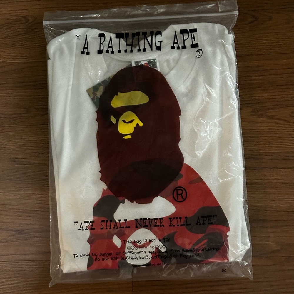 Bape Red Camo Ape Head T-Shirt